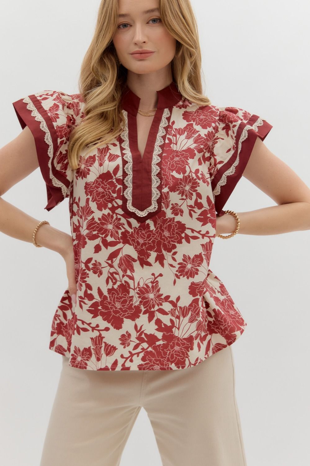 Women’s Entro Burgundy Top