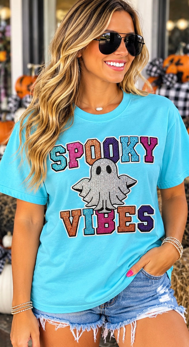 Women’s Sequin SPOOKY VIBES T-shirt
