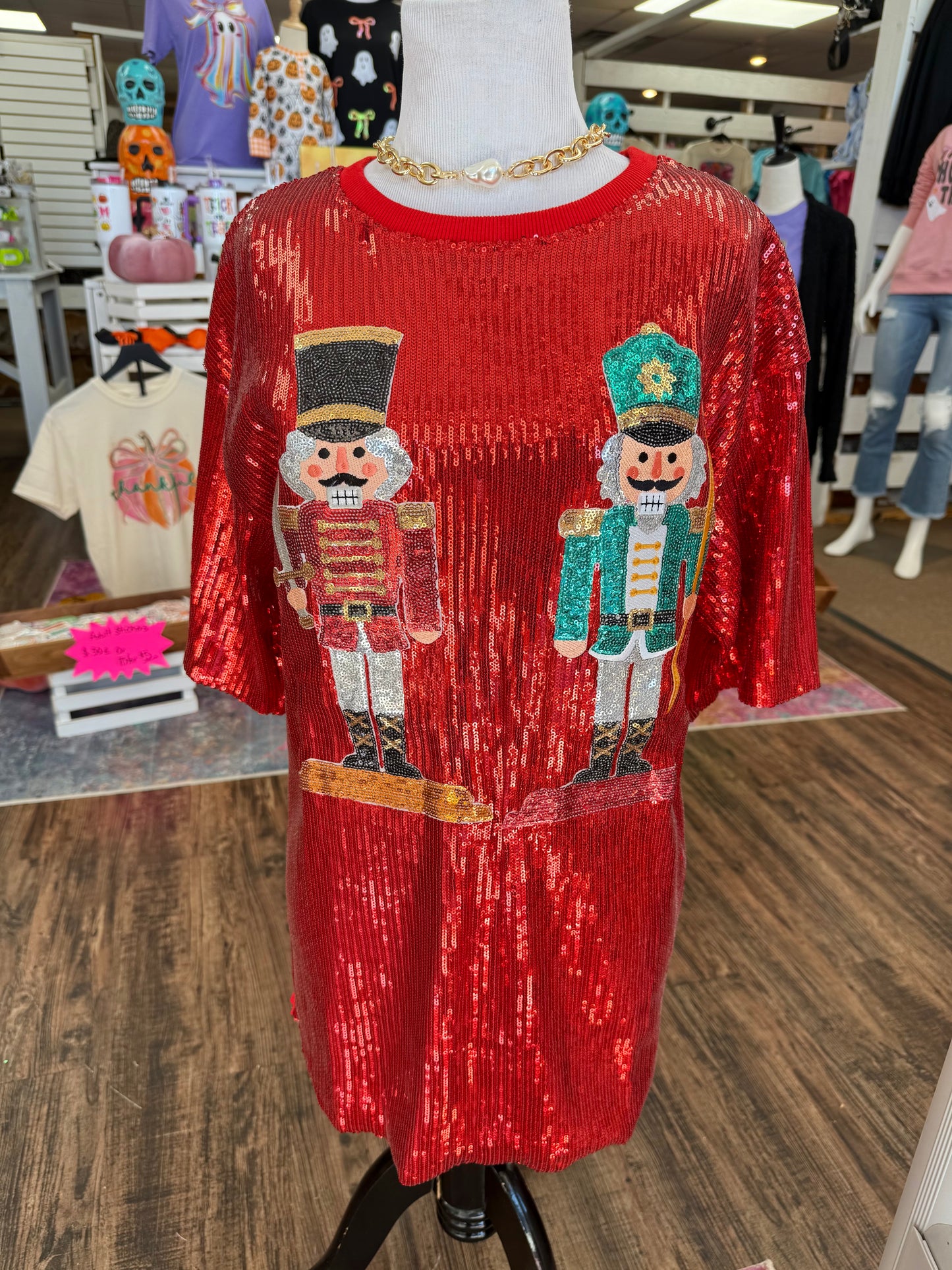 Red Sequin Nutcracker Tunic