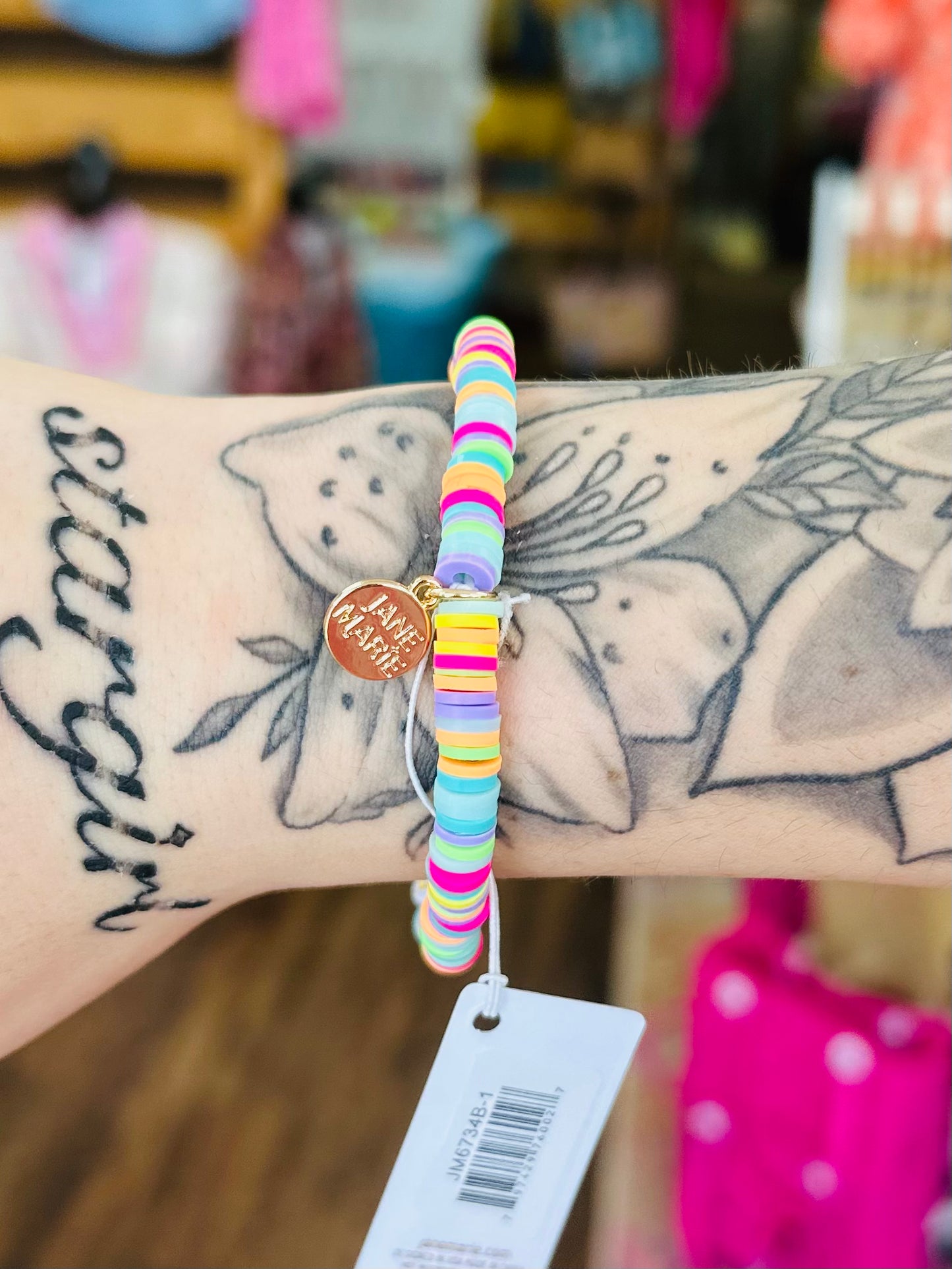 KK Jane Marie Multicolor TQ Rubber "Blessed" Bracelet