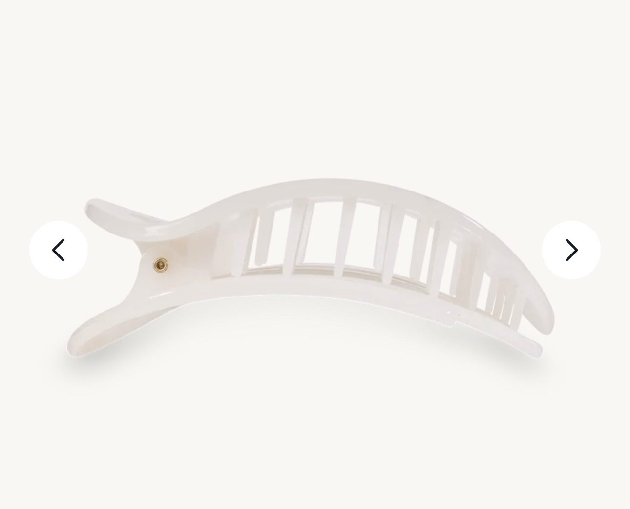 Coconut White Large Flat Round Hair Clip