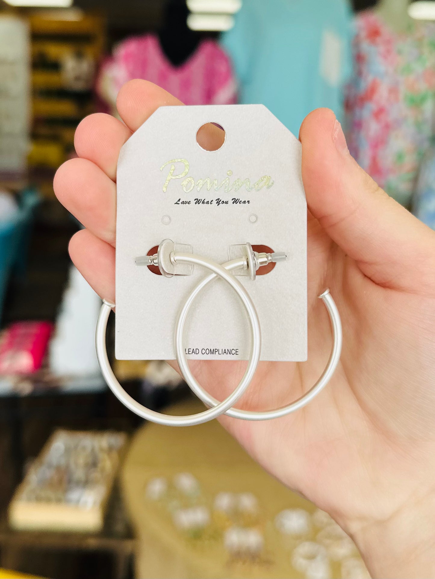 KK Medium Matte Silver Hoops