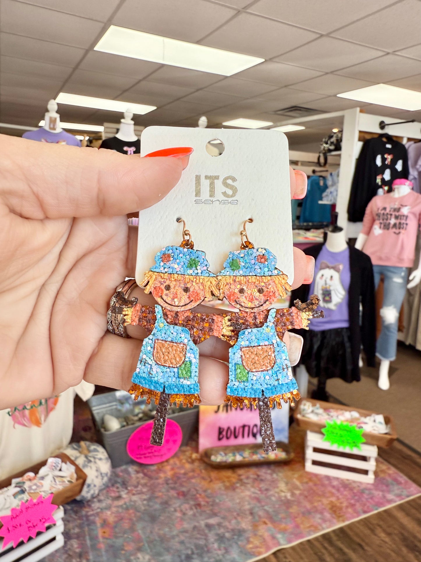 Scarecrow Glitter Earrings