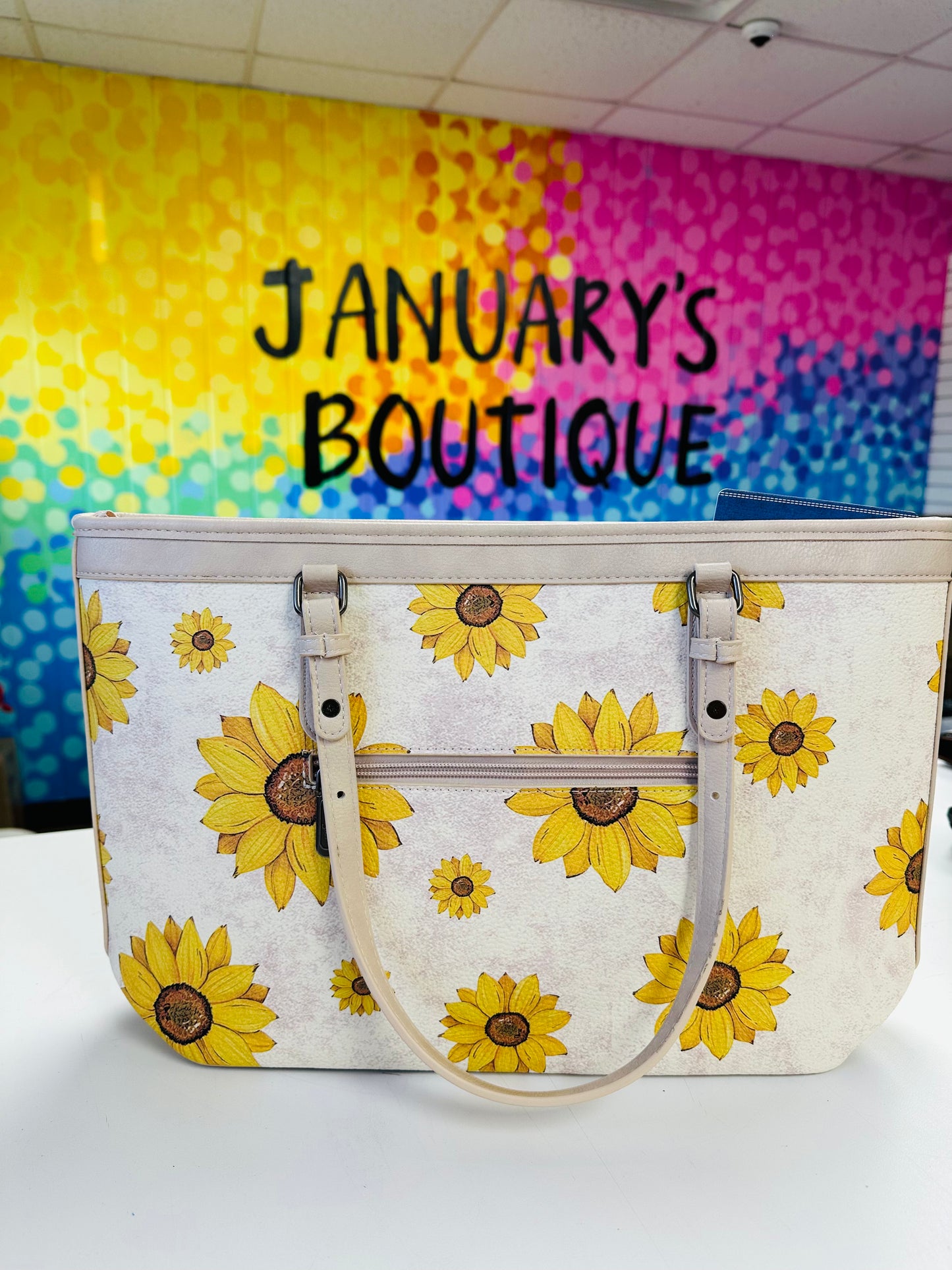Wrangler Beige Sunflower Print Tote Bag