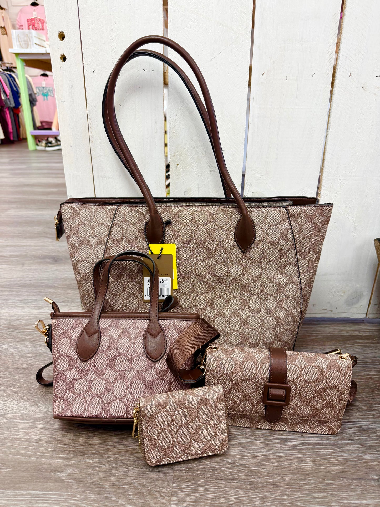 Dark Brown Imitation 4-in-1 Bag Set