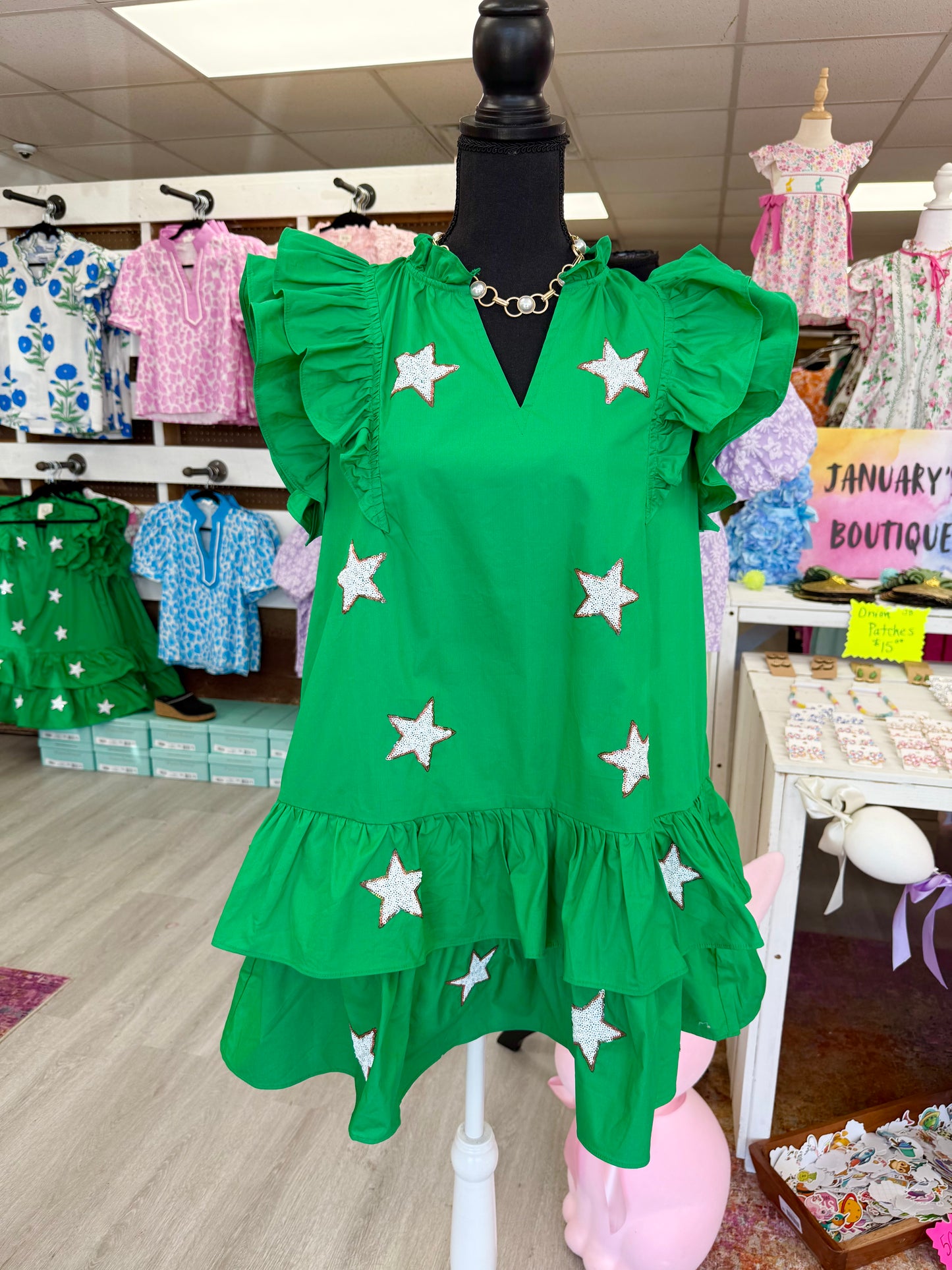 Women’s Sequin Stars Green Dress