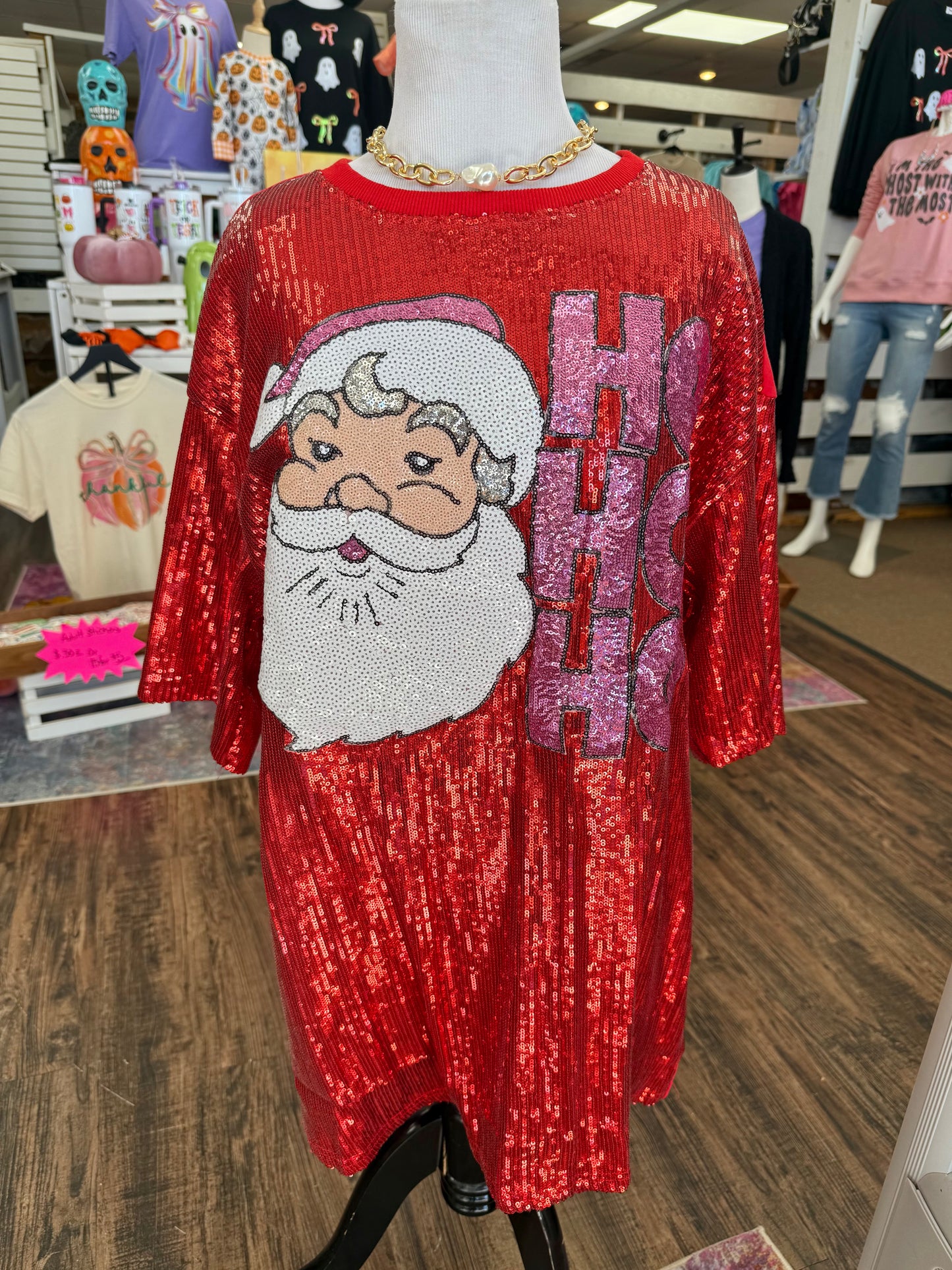Red Sequin Santa Tunic