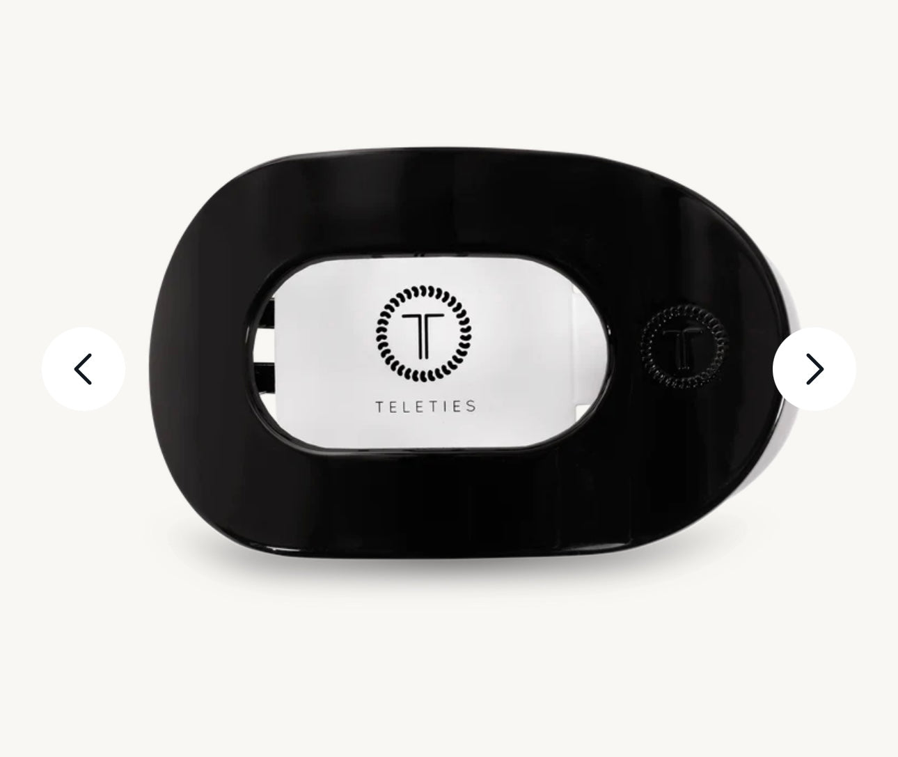 Jet Black Large Flat Round Hair Clip