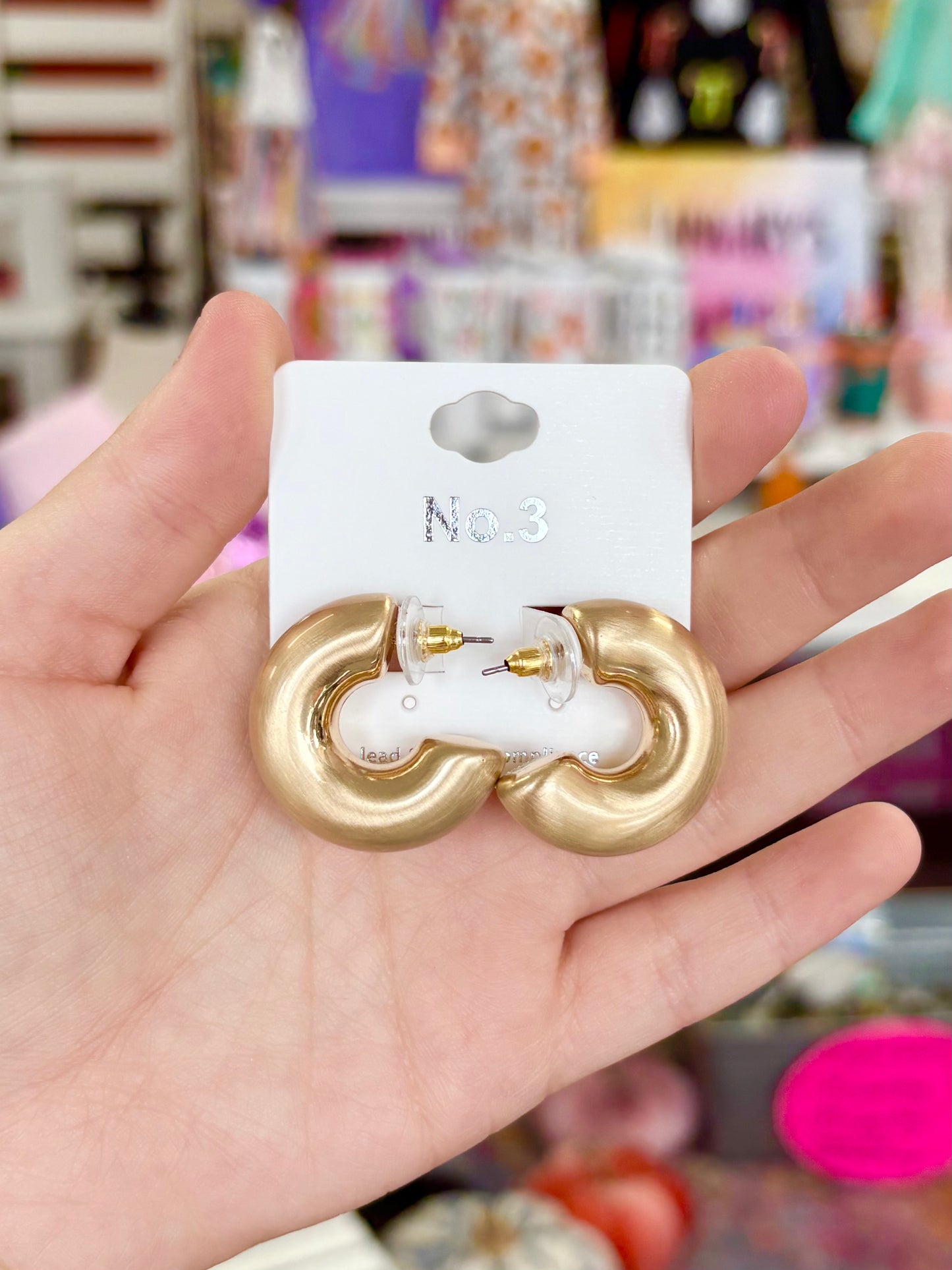 KK Chunky Matte Gold Hoops