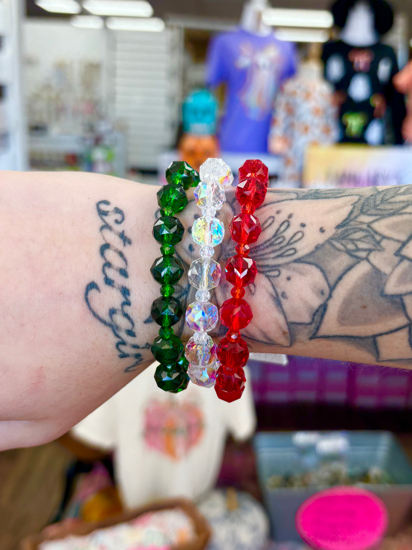 Christmas Crystal Bracelet Set