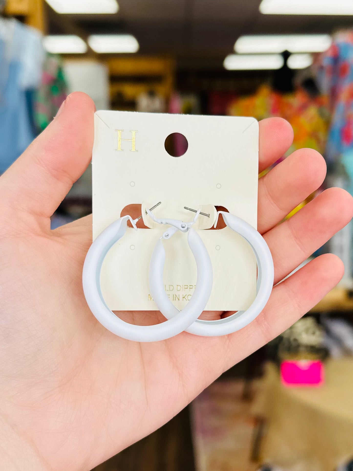 KK White Metal Hoops