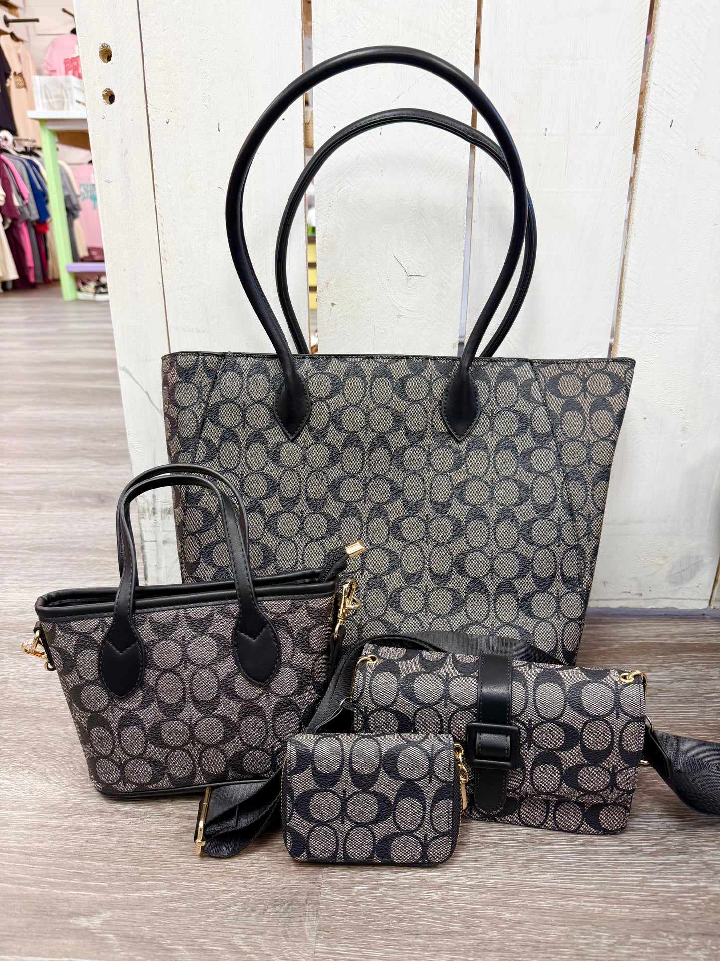 Black Imitation 4-in-1 Bag Set