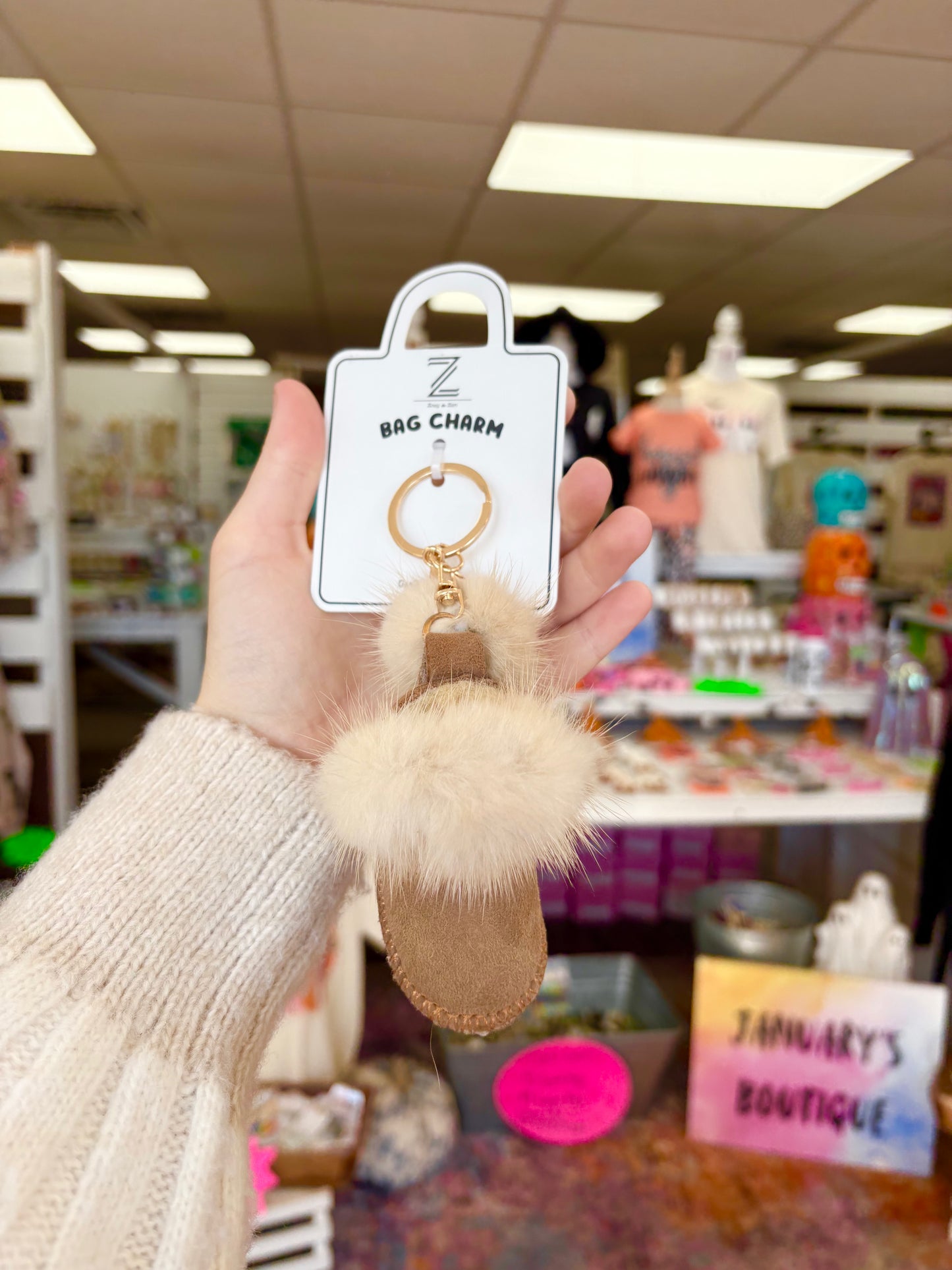 KK Furry Boot Keychain