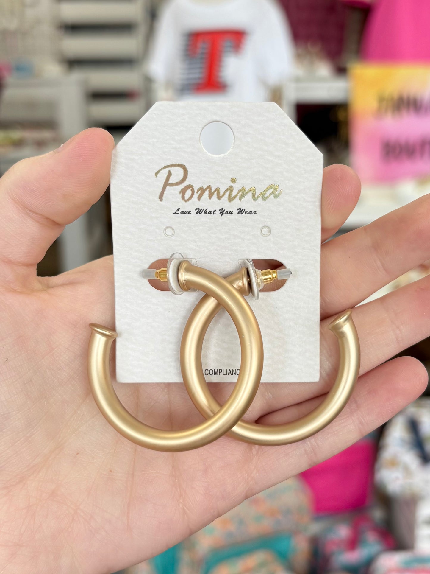 KK Chunky Matte Gold Hoops