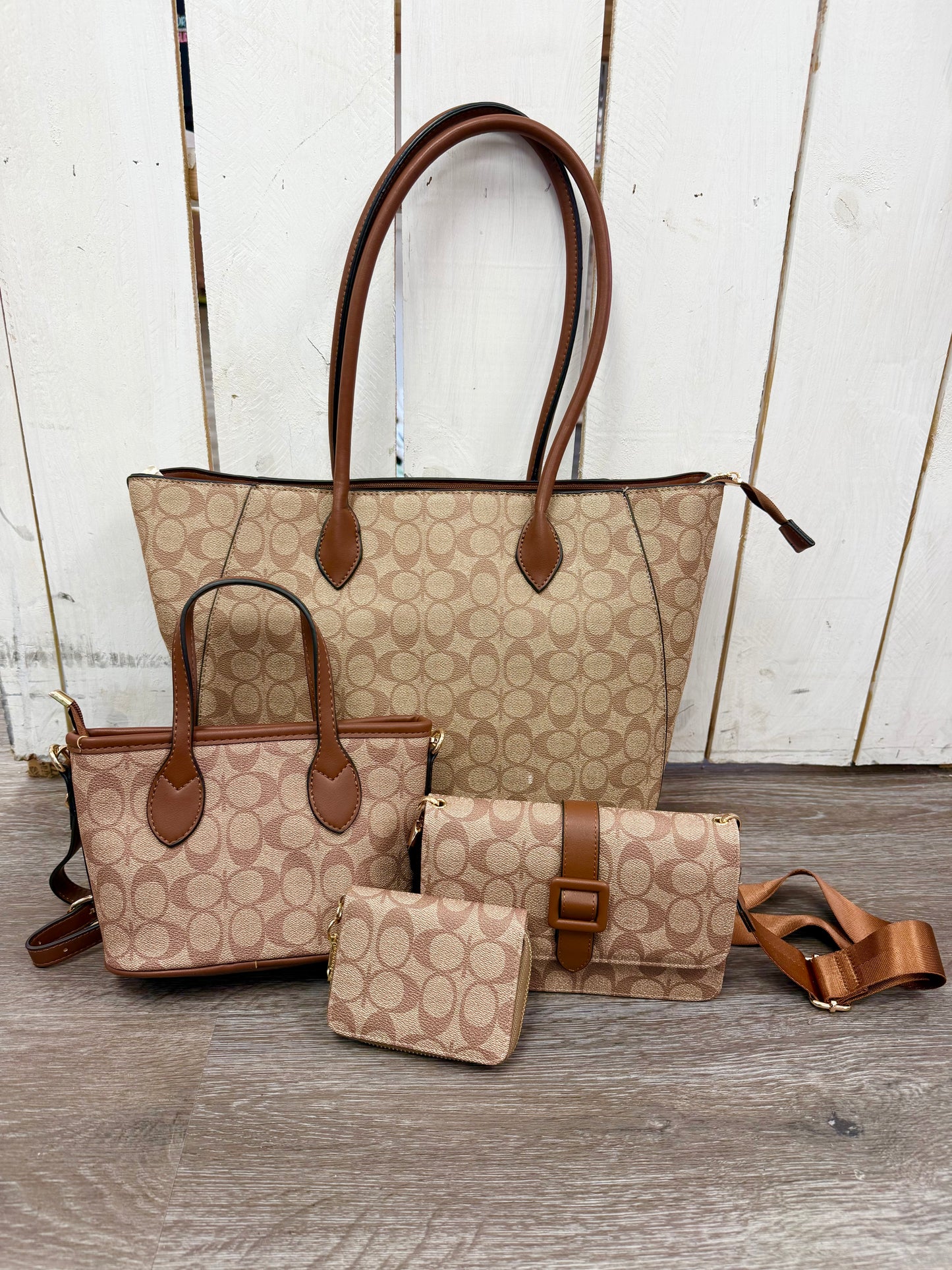 Light Brown Imitation 4-in-1 Bag Set