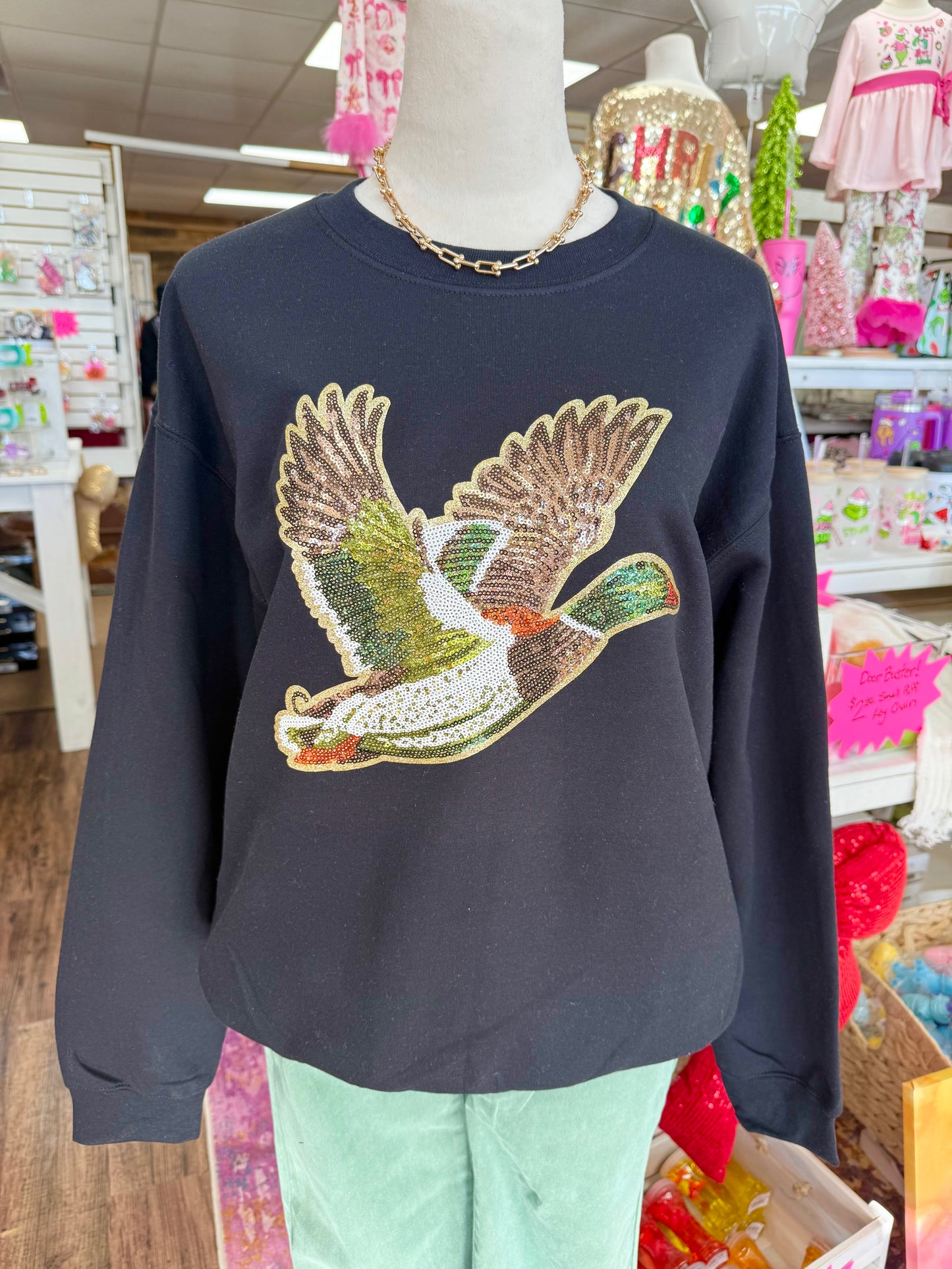 Women’s Sequin Mallard Sweatshirt