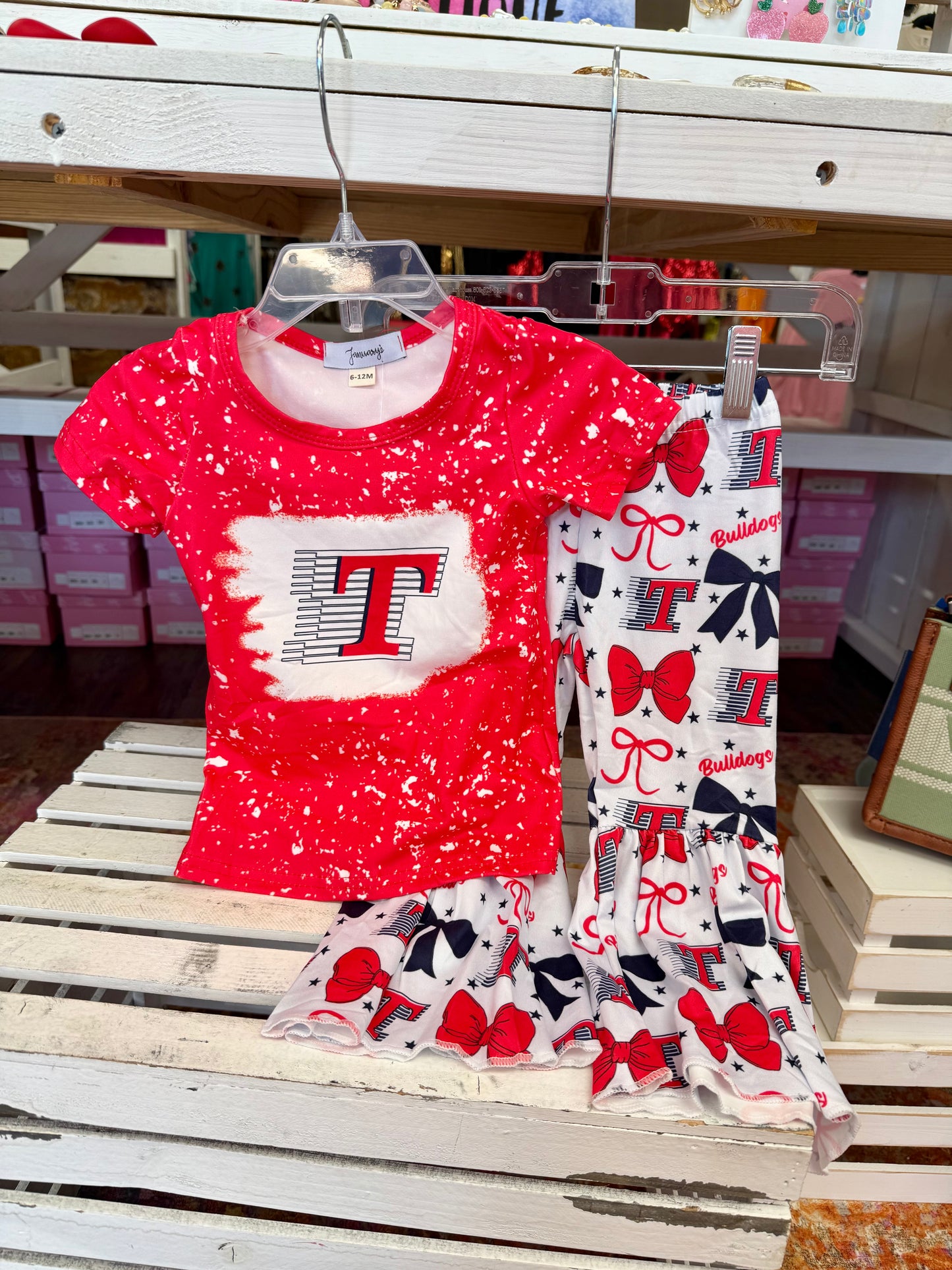 Girl's Toombs Bulldogs Bow Pants Set