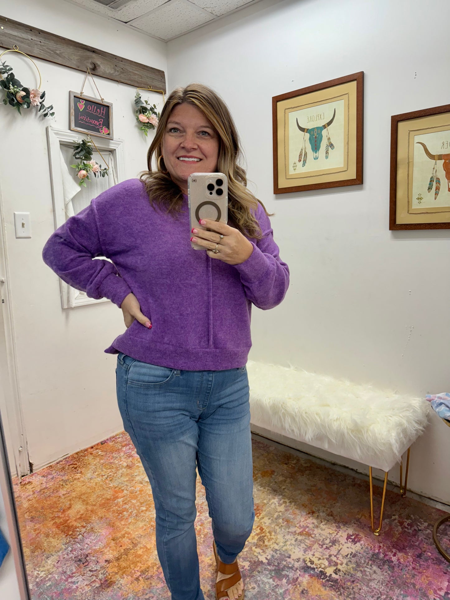 Zenana Melange Hi Lo Sweater