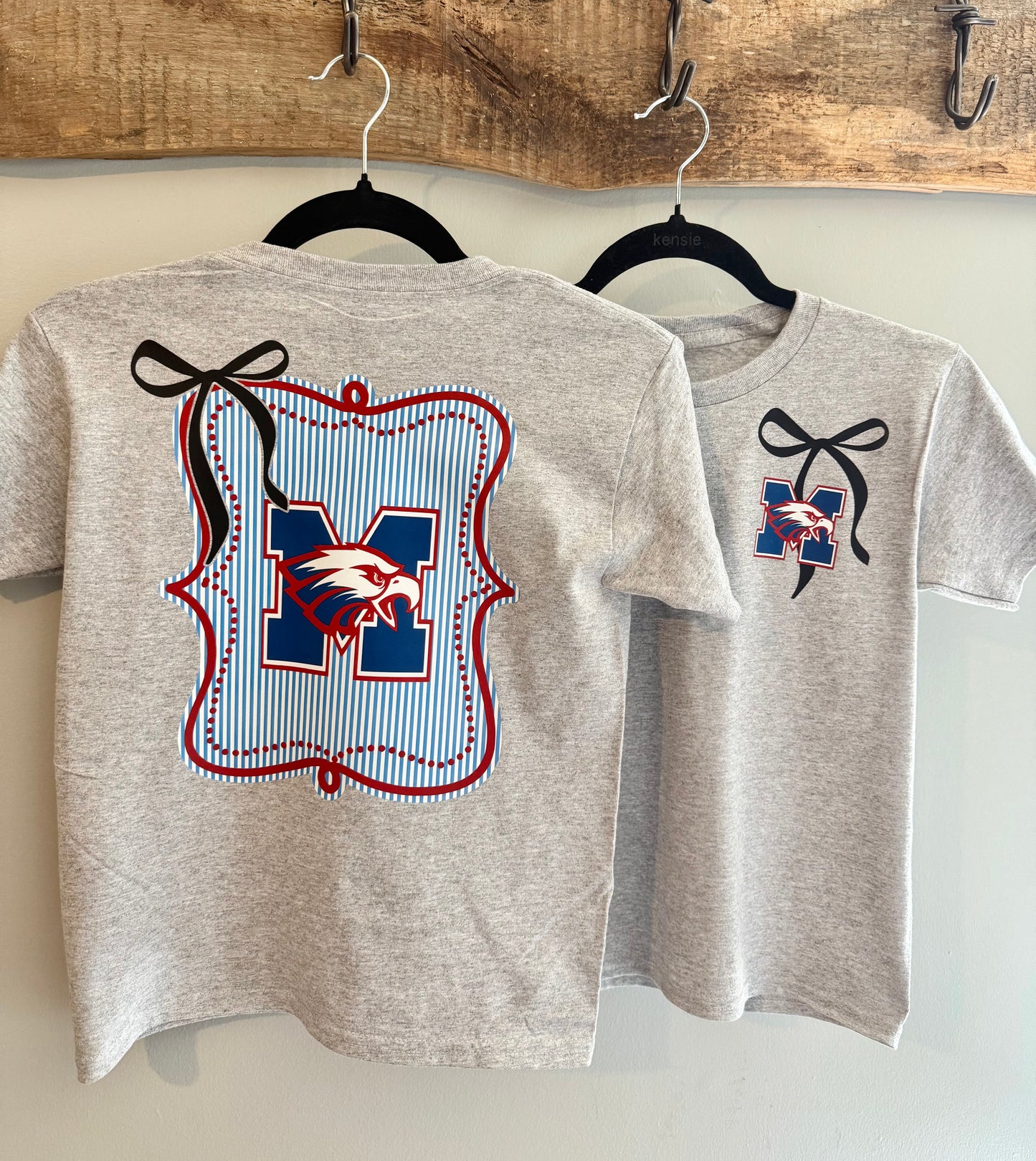Girl’s Youth Montgomery Eagles Preppy Bow T-shirt