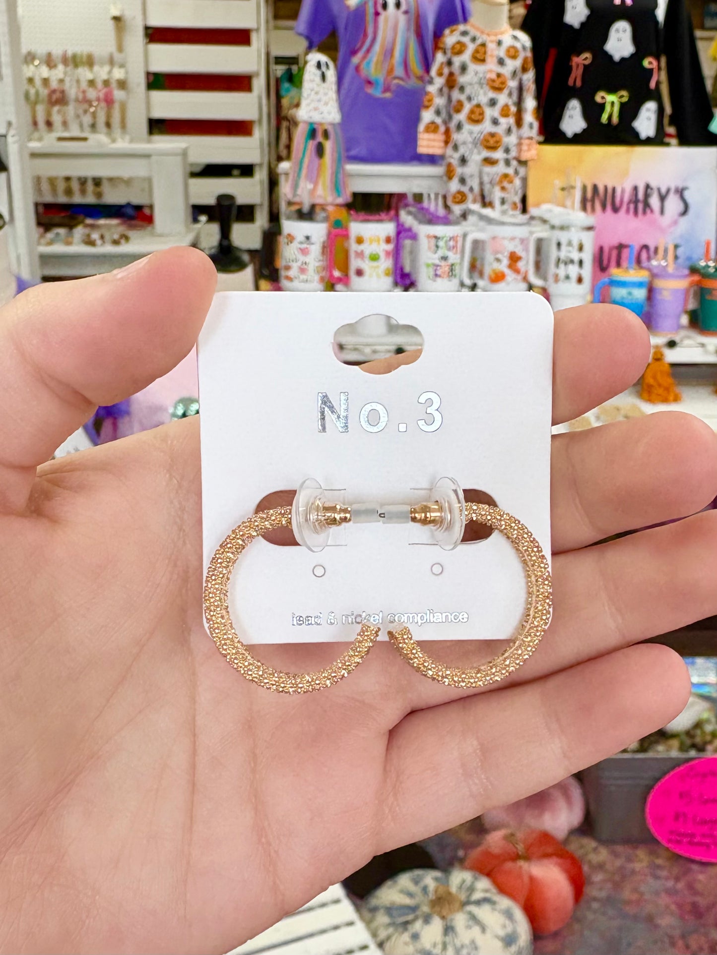 KK Small Thin Textured Gold Hoops