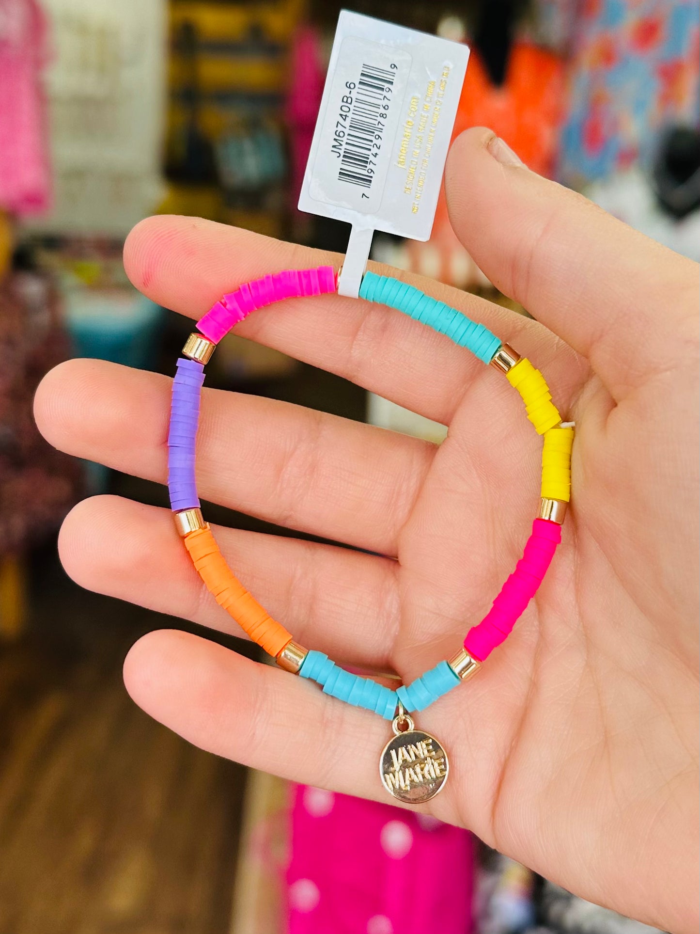 KK Jane Marie Multicolor Beaded Stretch Bracelet with Spacers