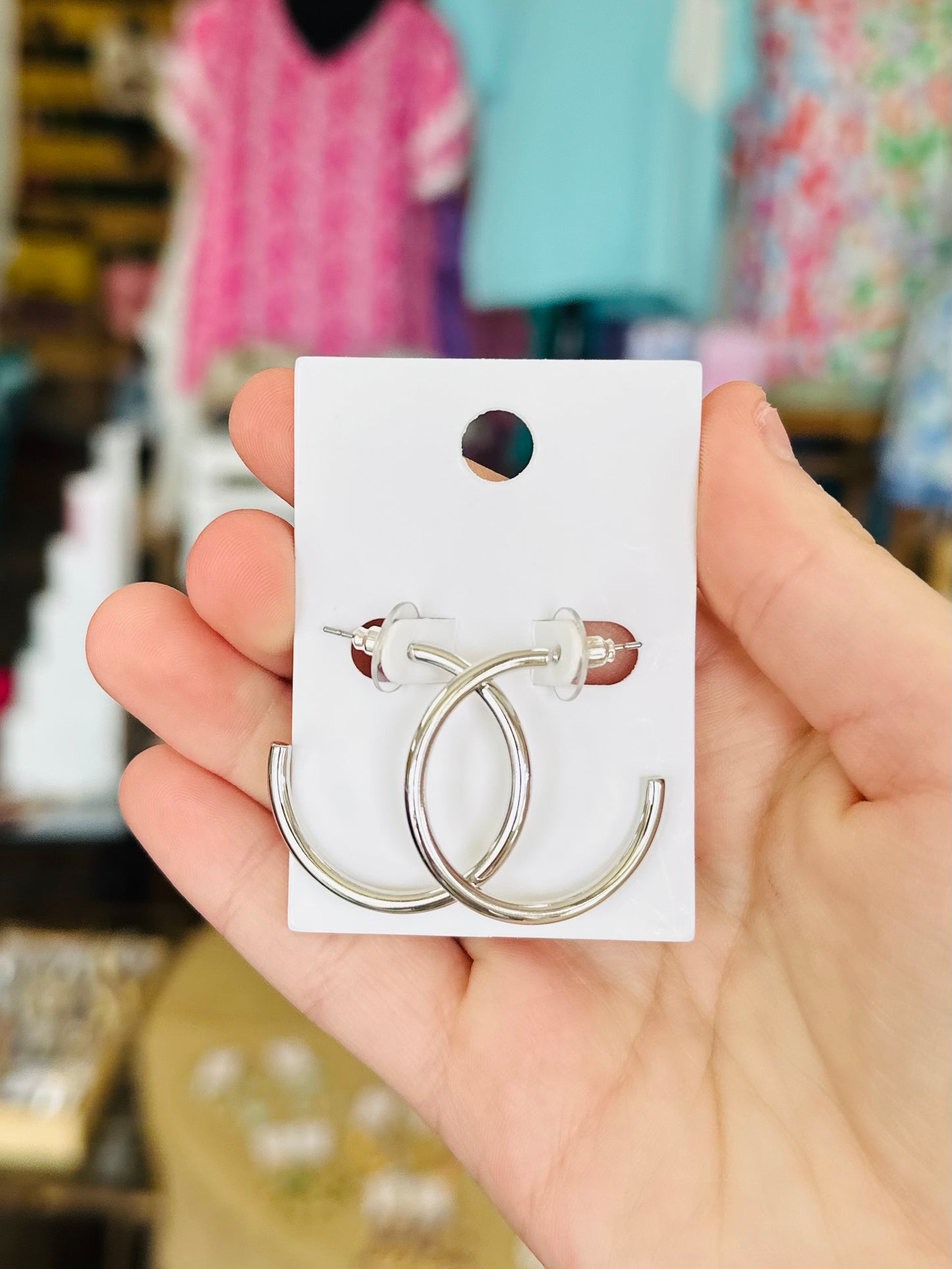 KK Small Silver Hoops