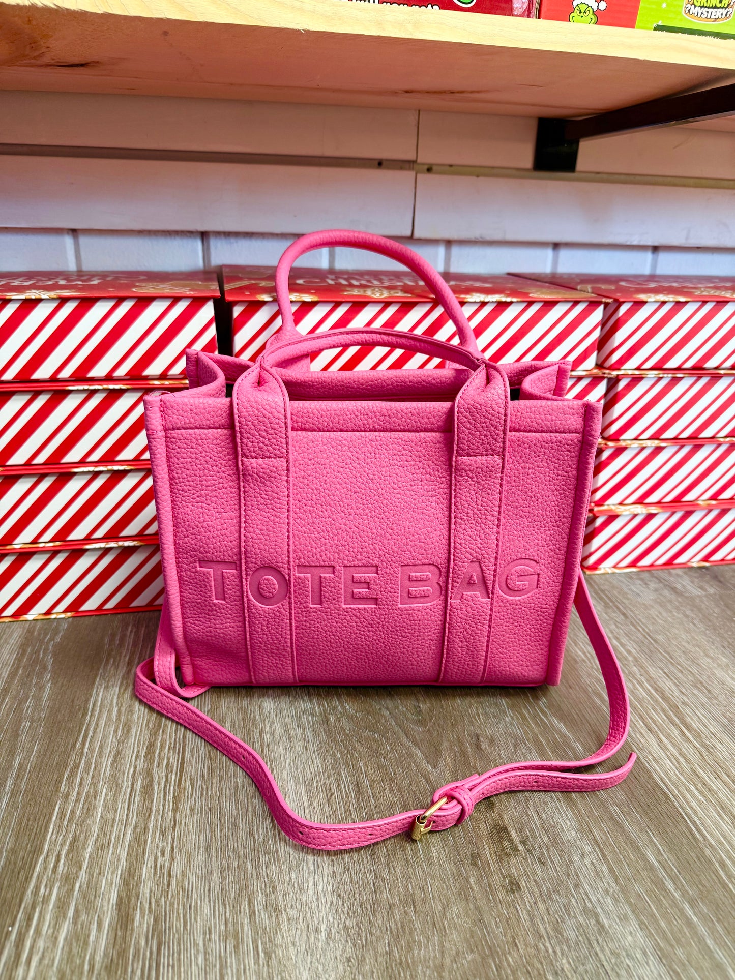 Pink Tote Bag with Strap