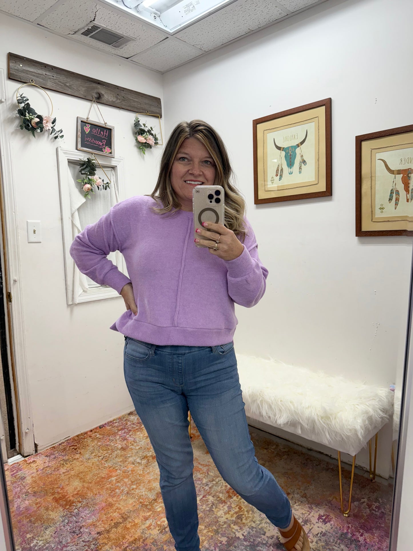 Zenana Melange Hi Lo Sweater
