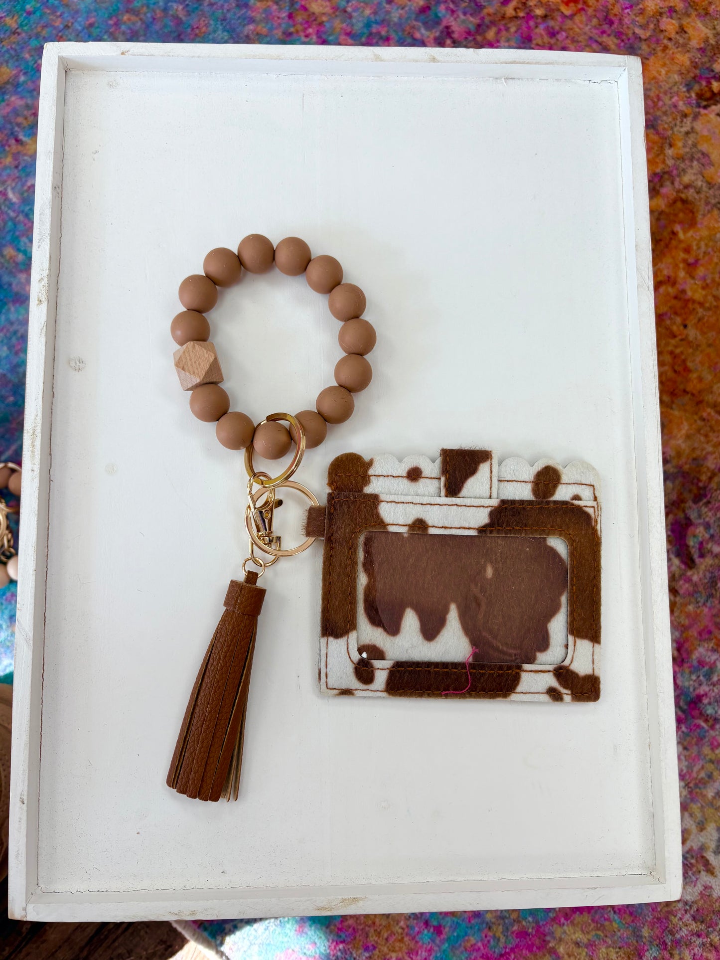 KK Brown Cow Wristlet Wallet