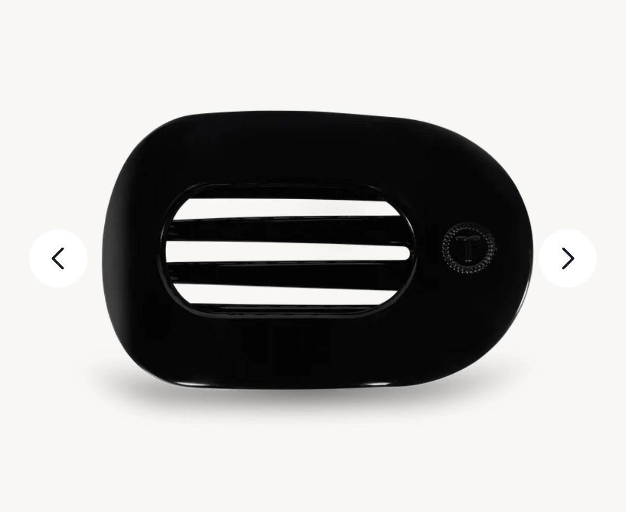 Jet Black Large Flat Round Hair Clip