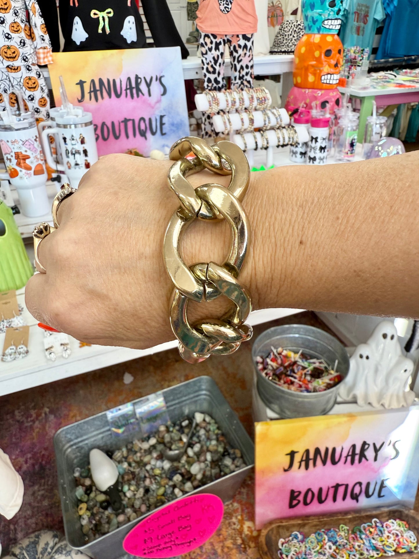 Large Chunky Gold Chain Bracelet