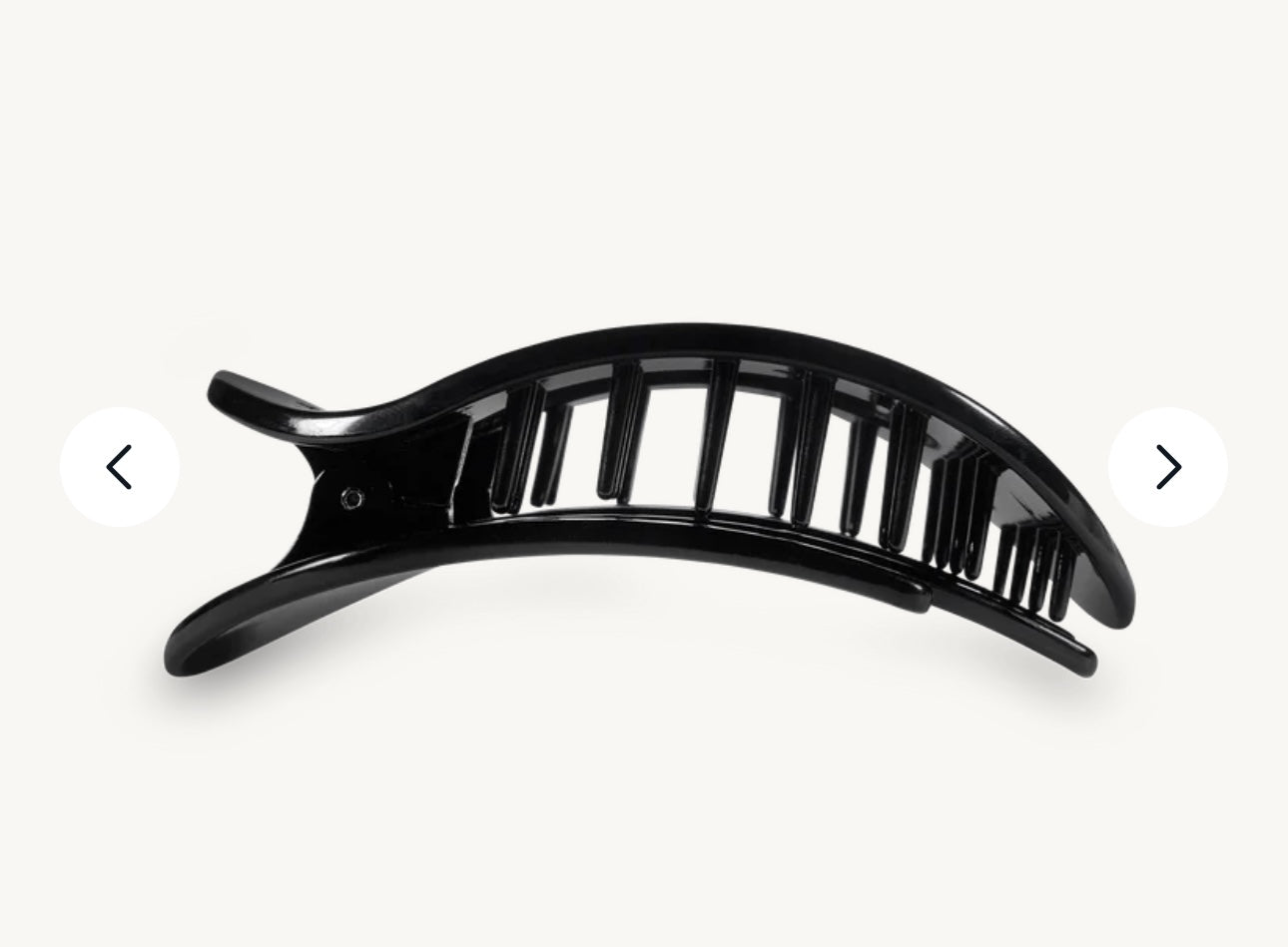 Jet Black Large Flat Round Hair Clip