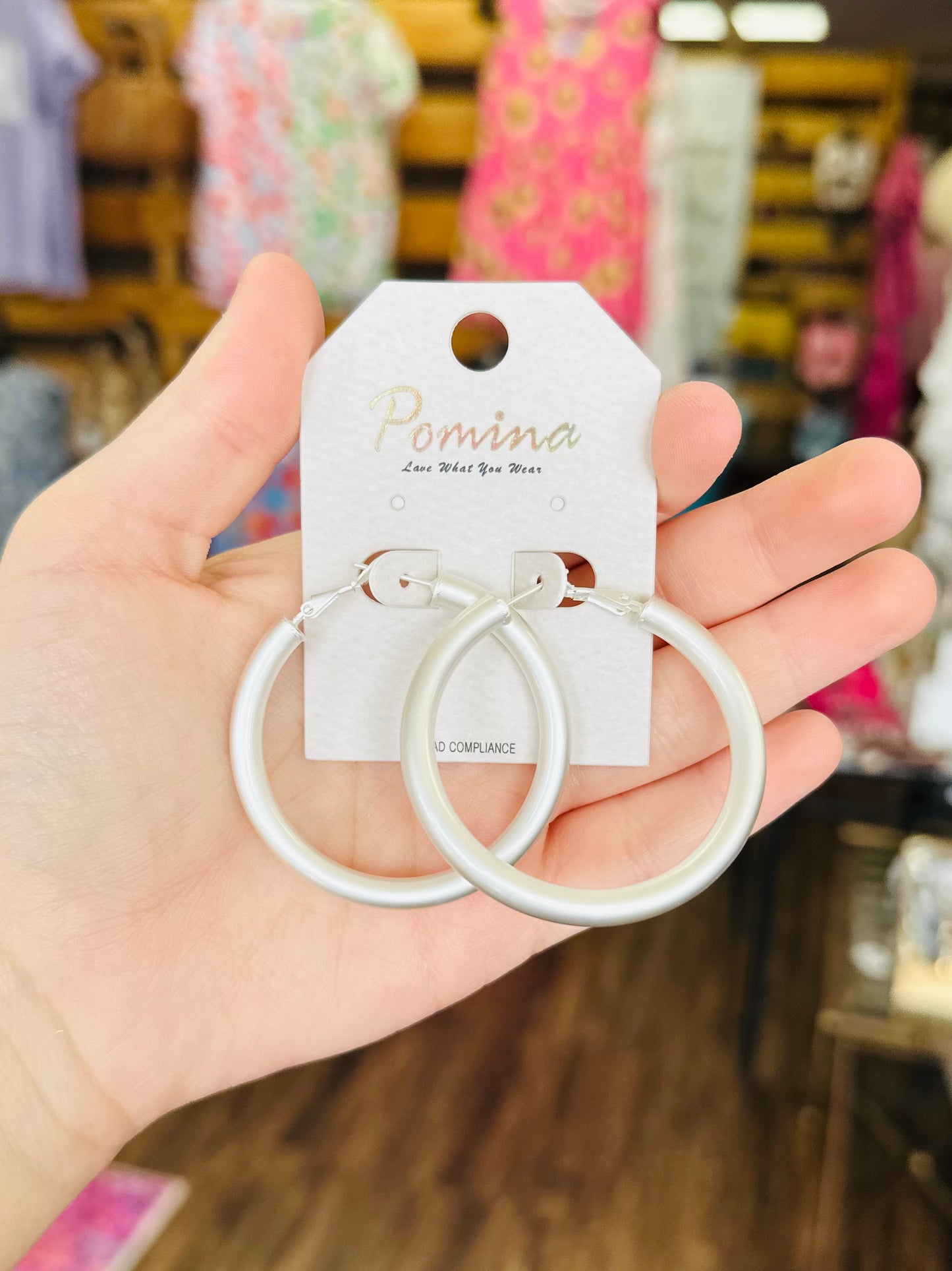 Classic Matte Silver Hoops