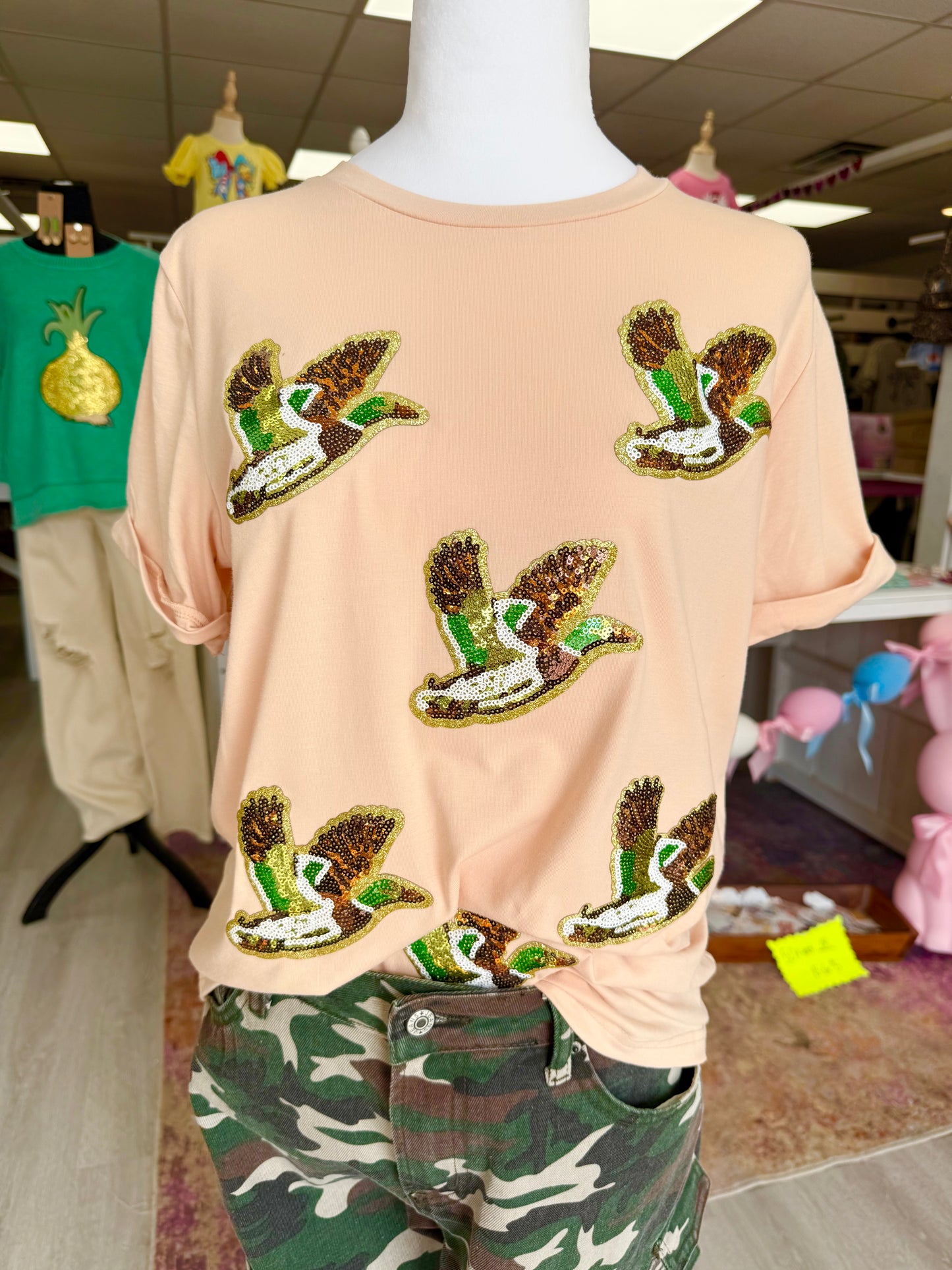 Women’s Mallard Sequin Patched Tee