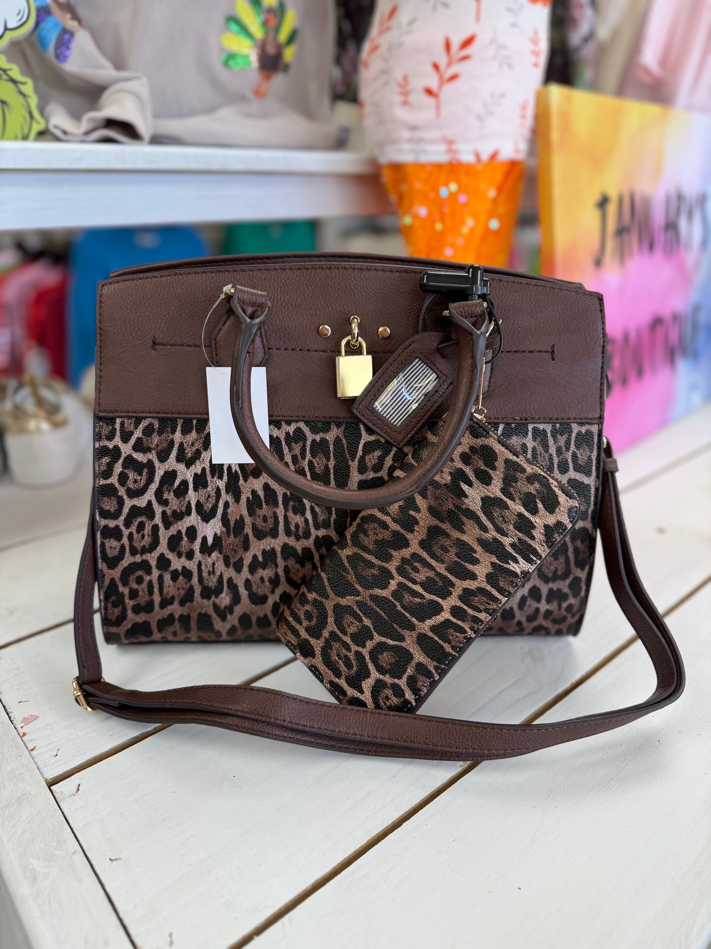Leopard 2-in-1 Bag and Wallet