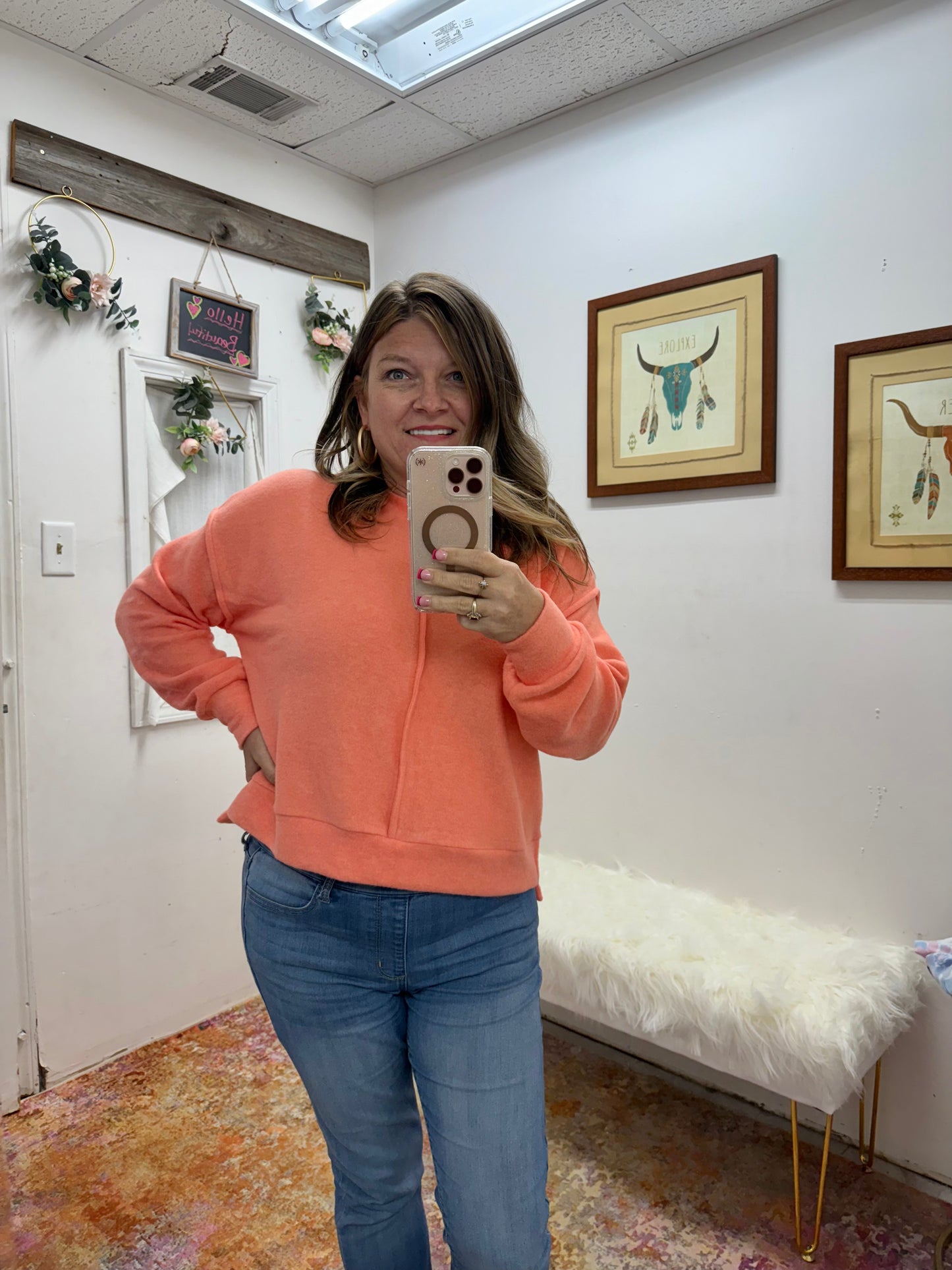 Zenana Melange Hi Lo Sweater
