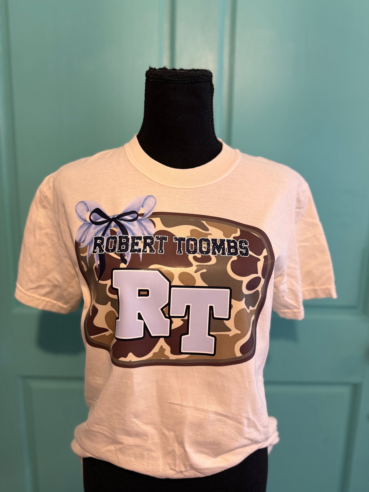 Girl’s Youth Robert Toombs Camo Bow T-shirt