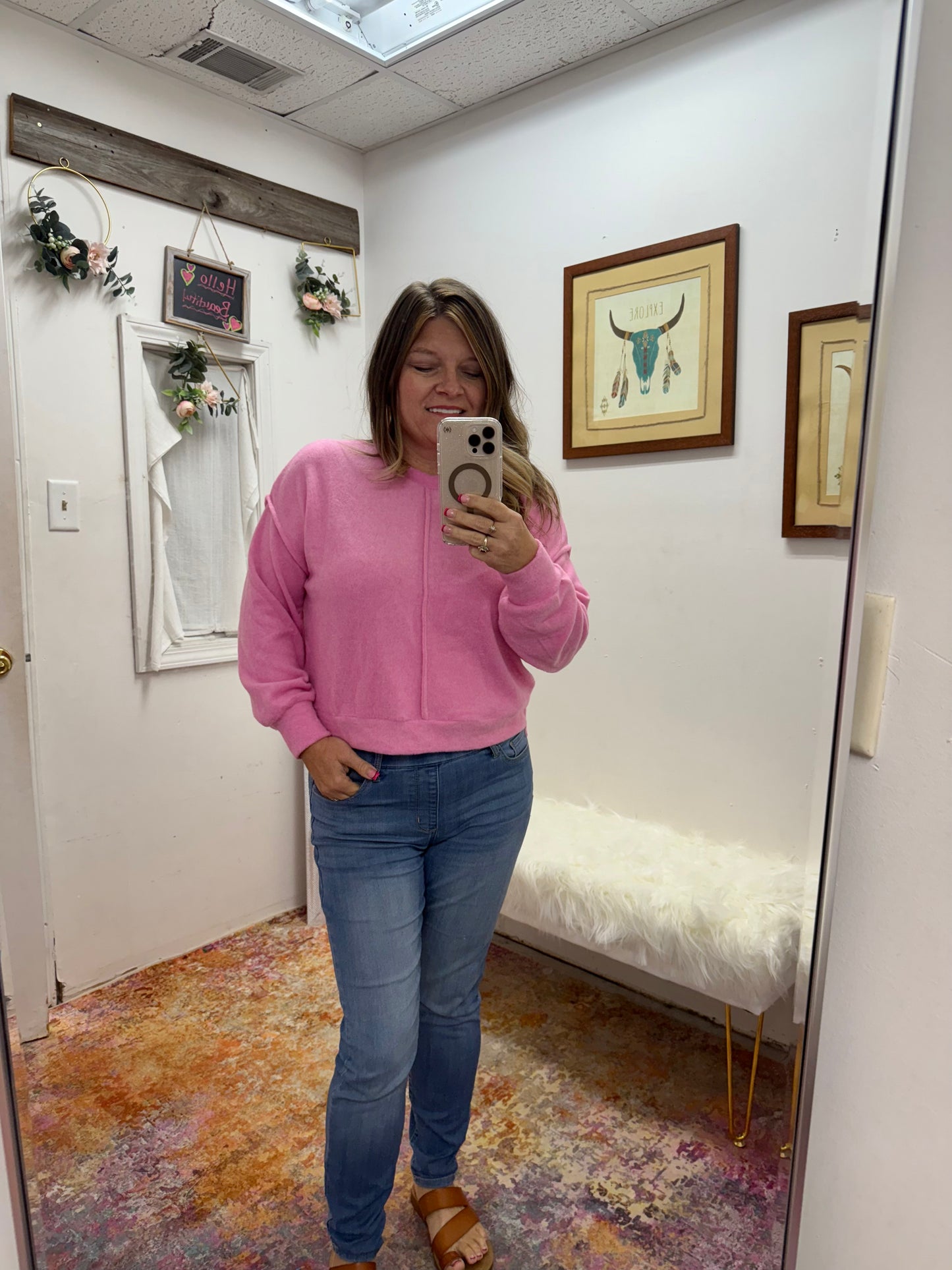 Zenana Melange Hi Lo Sweater