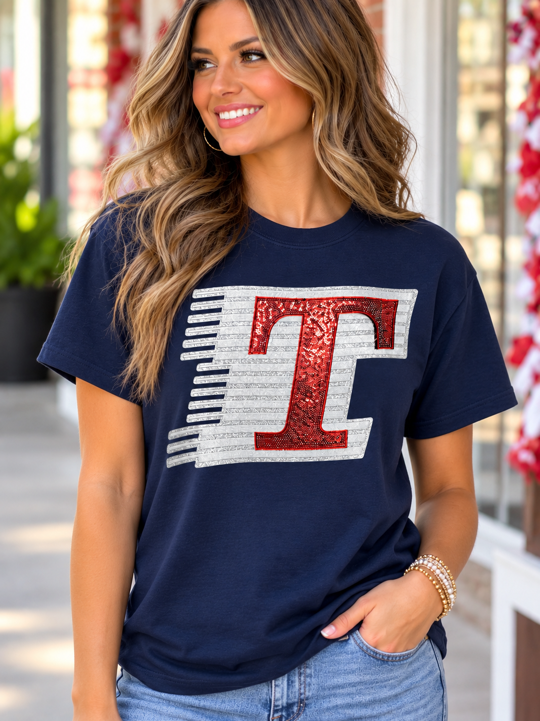 Women’s Comfort Color Sequin Flying T T-shirt