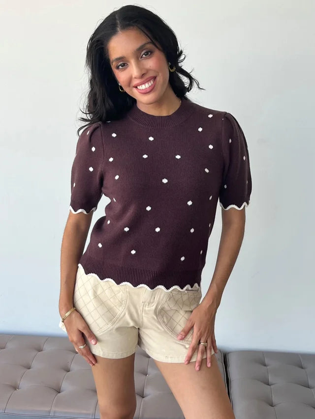 Women’s Wine & White Sweater