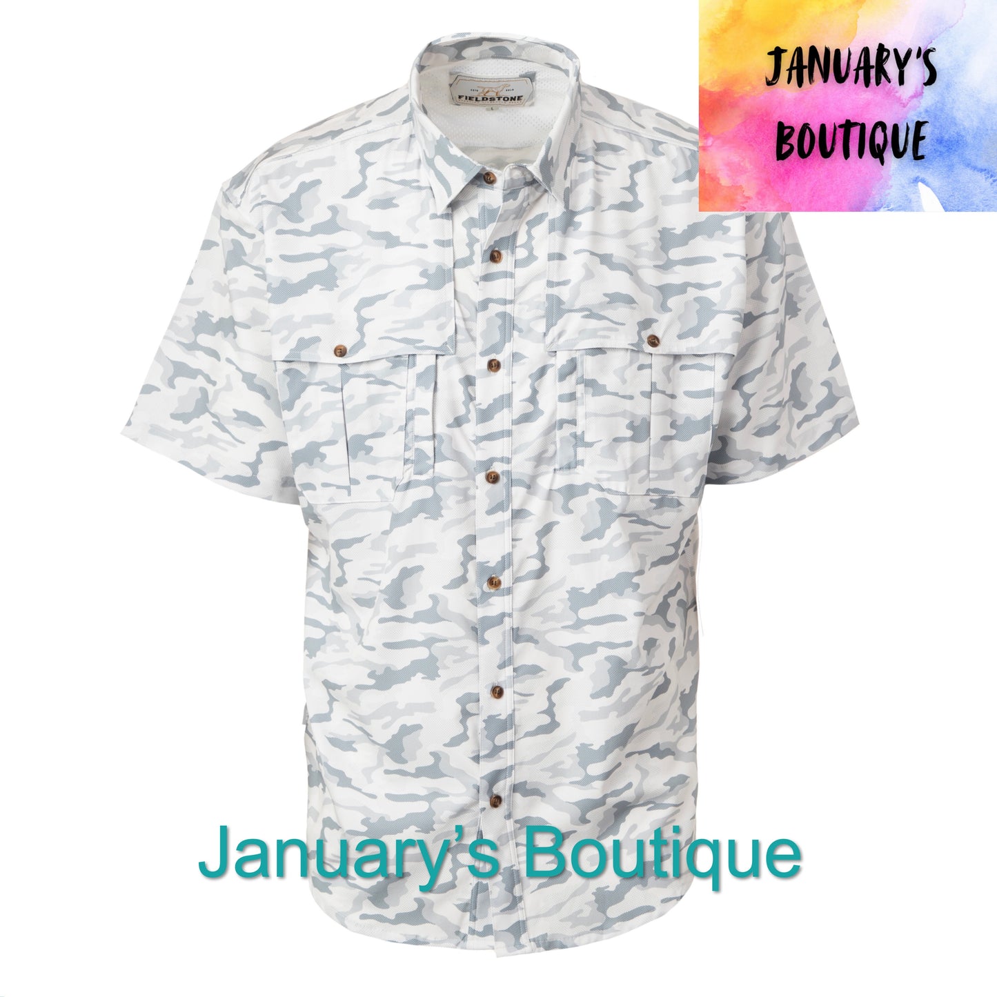 Men’s Fieldstone Snow Camo Button Down