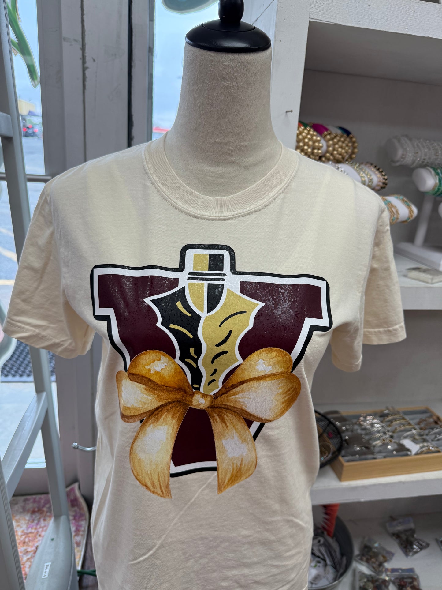 Women’s Vidalia Indians Comfort Color Bow T-shirt
