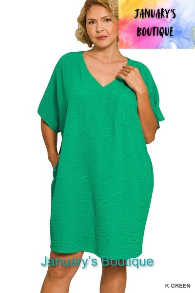 Women’s Plus Kelly Green Airflow Dress