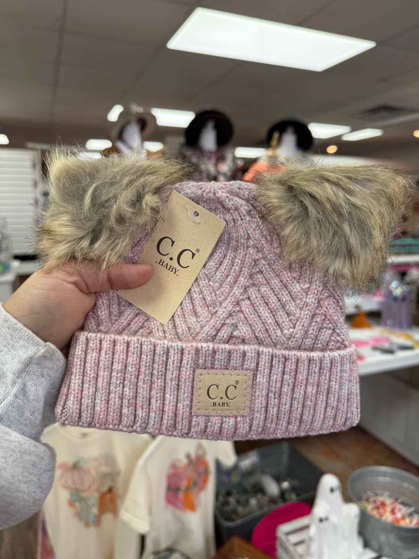 Baby Rose Mix Pom Pom Beanie