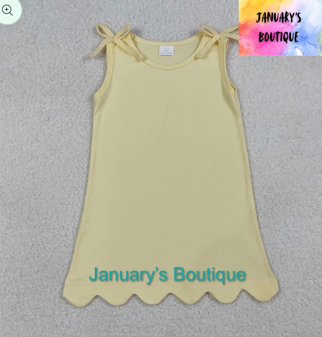 Girl’s Yellow Scalloped Dress