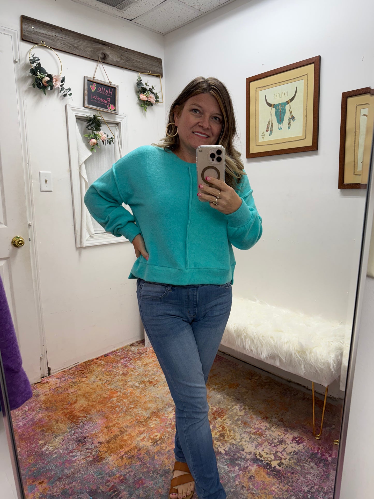 Zenana Melange Hi Lo Sweater