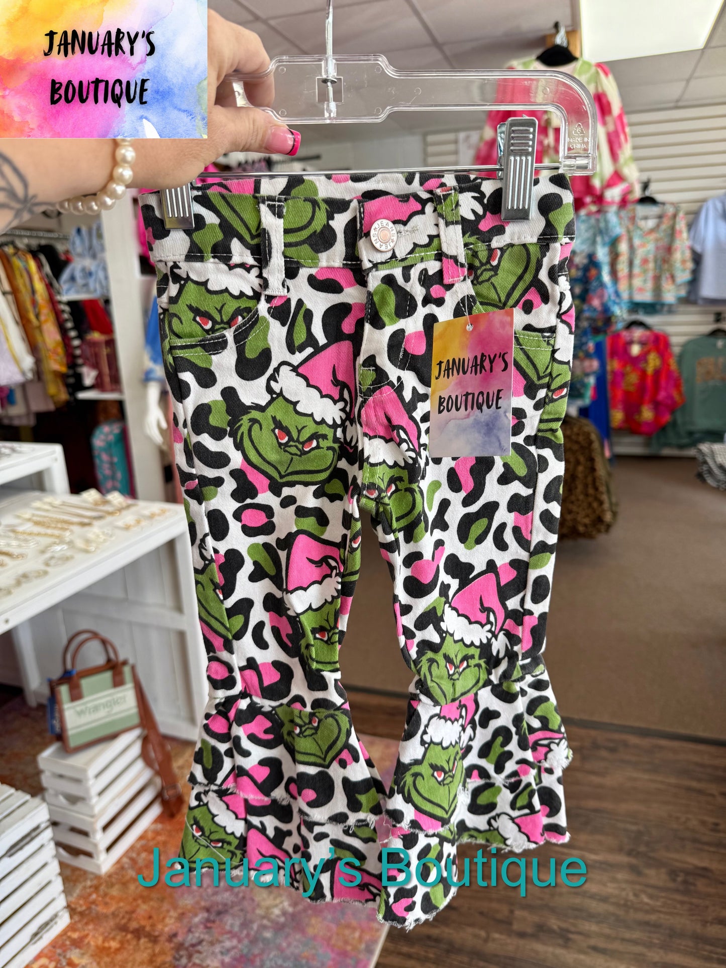 Girl’s Leopard Christmas Jeans