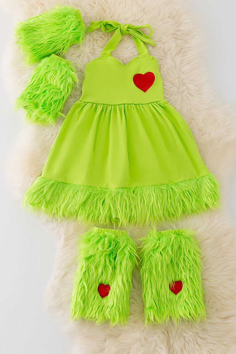 Girl’s Fur Gr*nch Set