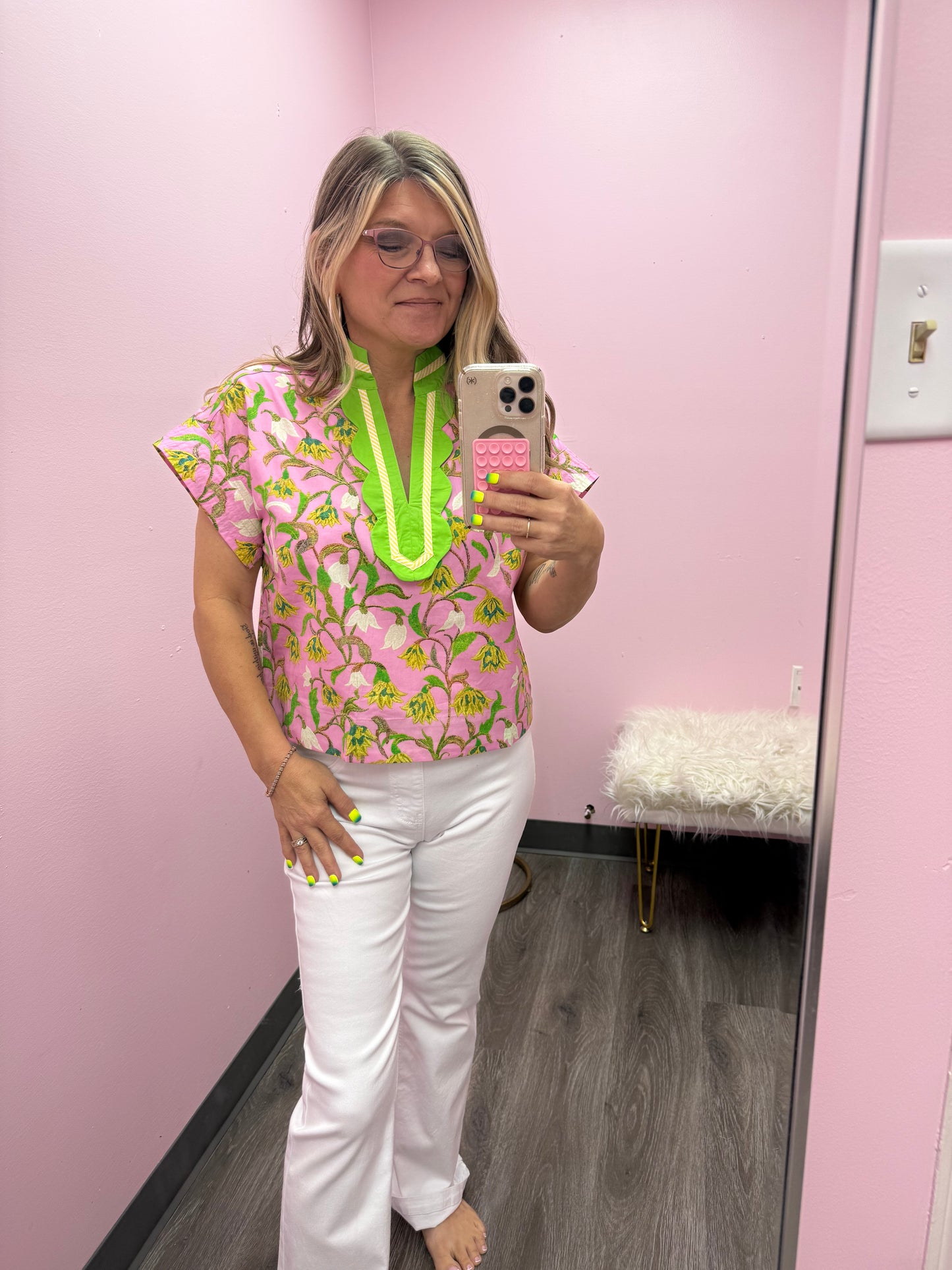 Women’s Entro Pink Floral Top