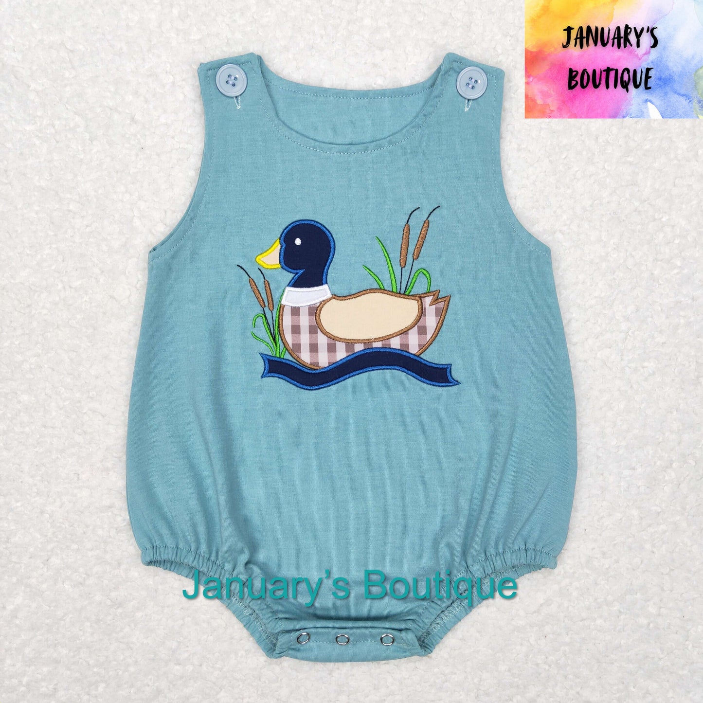 Boy’s Embroidered Duck Romper